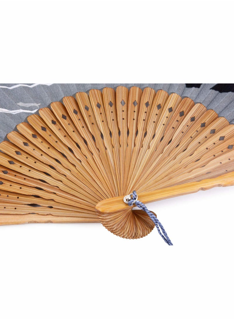 ماركة غير محددة Folding Hand Fan,Small Handheld Fans for Chinese Japanese Vintage Bamboo Silk Fans  - Image 4