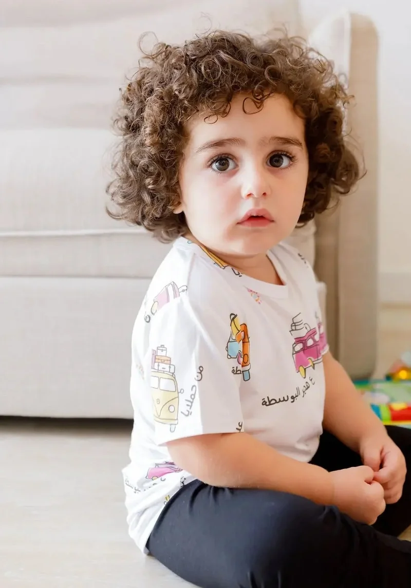 نوم  نوم بيجامة أطفال قصيرة الأكمام | بوستا | ملابس نوم أطفال من الخيزران | طقم صيفي ناعم وقابل للتنفس | 2-3 سنوات
