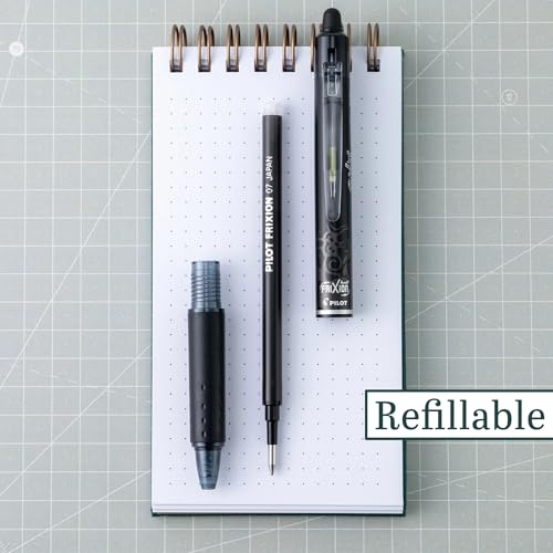 PILOT FriXion Clicker Erasable Pens, Refillable & Retractable Gel Ink Pens, Fine Point 0.7 mm, Black Ink, 3-Pack - Ideal for School, Journaling, & Office Writing - Image 5
