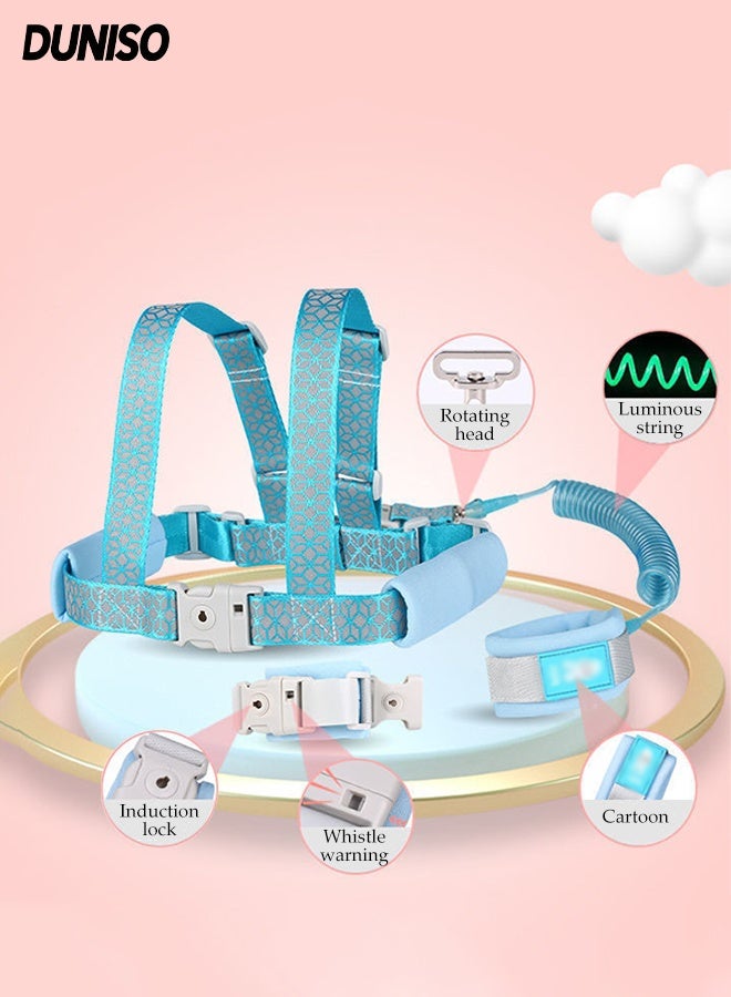 DUNISO 2 in 1 Anti Lost Toddler Leashes,Adjustable Toddler Backpack Harness,360°Rotation Safety Leash,With Reflective Design，Whistle Lock and Safety Buckle,Durable And Sturdy，Suitable For Outdoor Activities And Travel,2m - Image 1