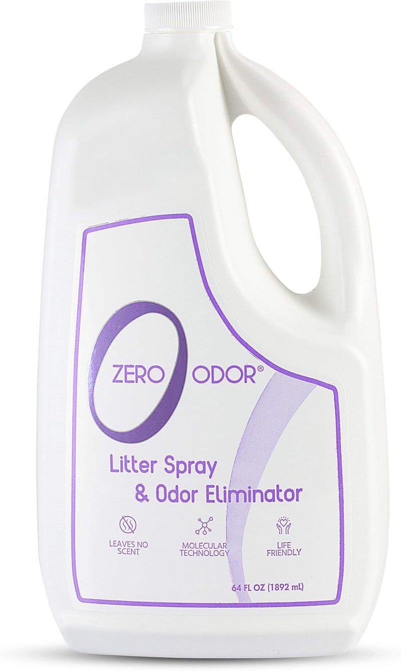 Zero Odor – Litter Odor Eliminator - Patented Molecular Technology - Pet Safe & Works on all types of litter, 64oz Refill - Image 1