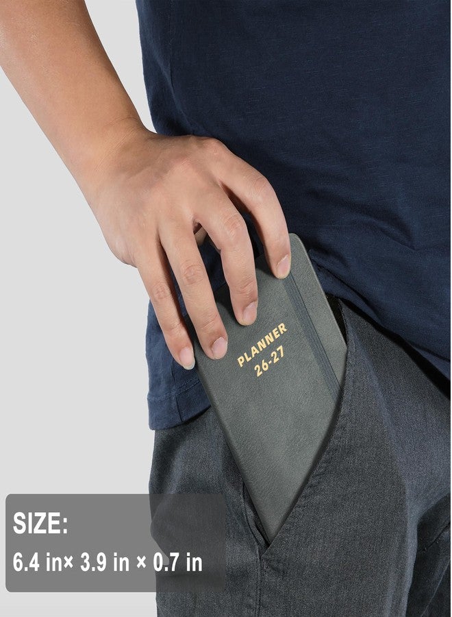 Lemome Pocket Calendar 2026-2027 - Pocket Calendar for Purse, Jul. 2026 to Jun. 2027, 6.4'' x 3.9'', Academic Planner Weekly and Monthly, with Elegant Leather - Image 2