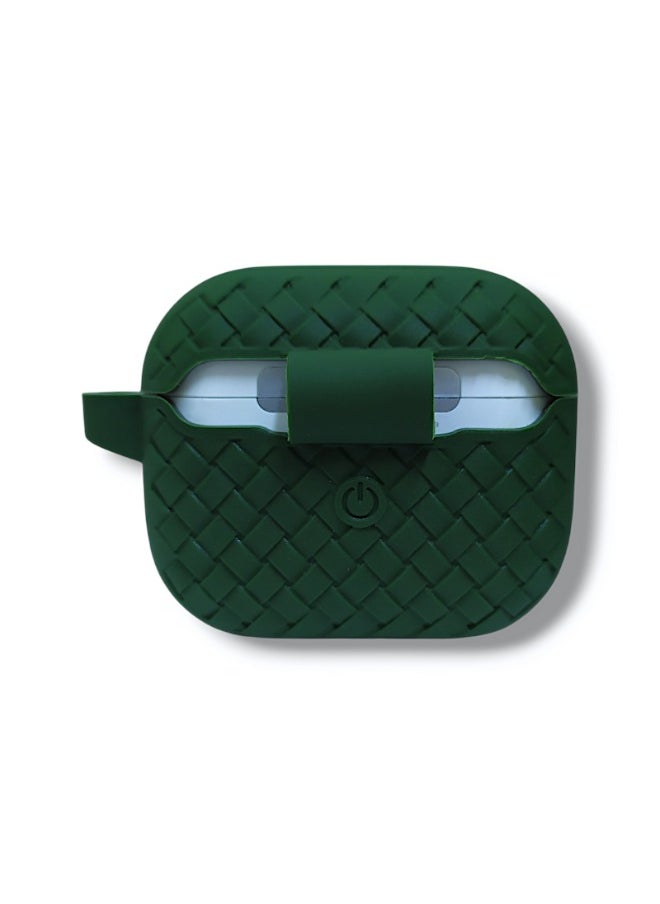 Generic - AirPods 3 Silicone Case with Stylish Ribbed Design - Dark Green - Image 1
