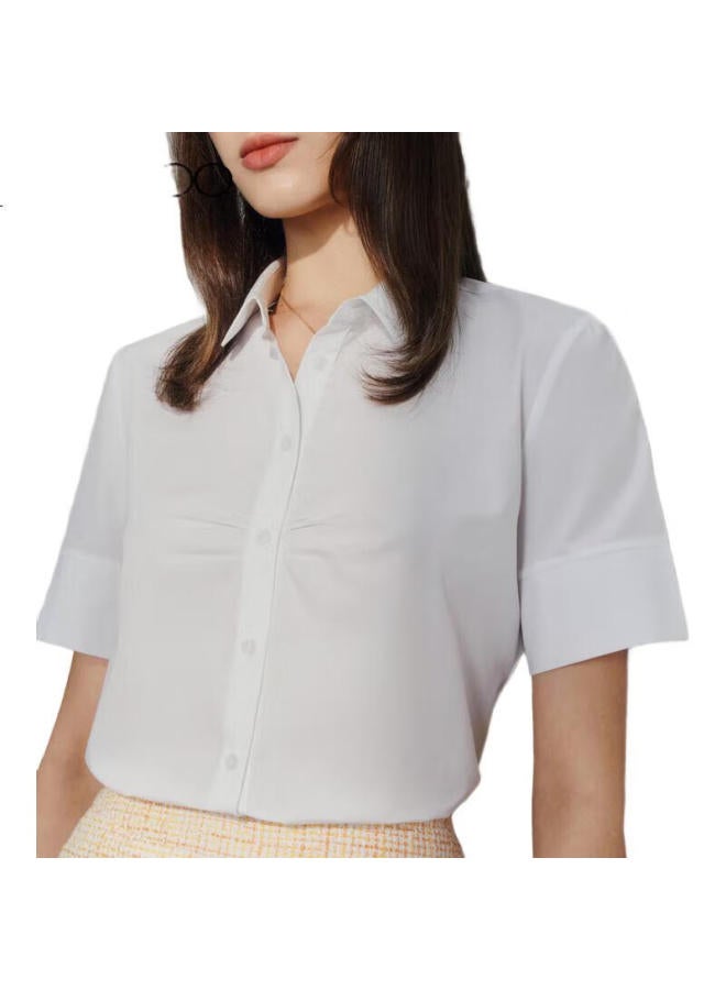 G2000Spring And Summer Mall Matching Cotton Blend Skin-Friendly Commuter Formal Short-Sleeve Shirt, White, Size 36 - Image 2