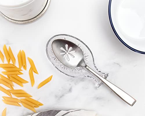 Godinger Spoon Rest Kitchen Counters, Crystal Glass Spoon Holder Rest - Dublin Collection, XL SIZE… - Image 1