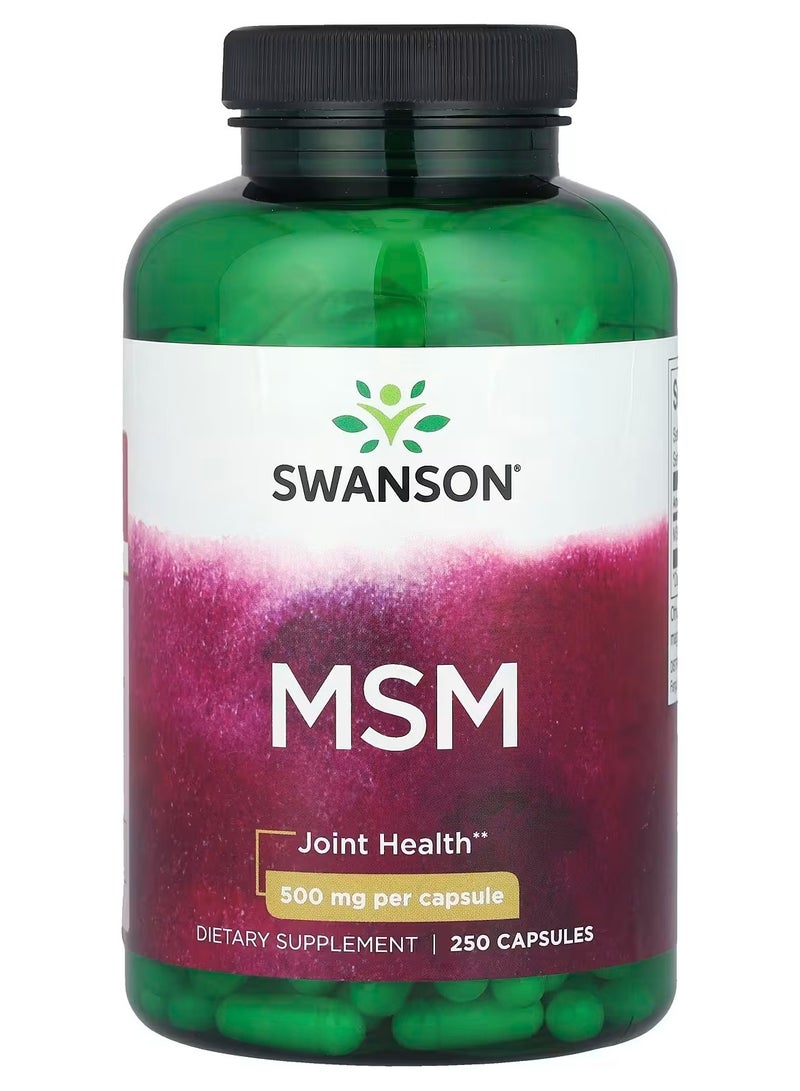 سوانسون، MSM، 500 ملغ، 250 كبسولة