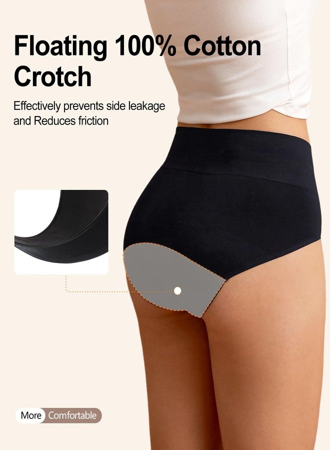 SHARICCA Period Underwear for Women Heavy Flow 40 ml, Leakproof High Absorbency Menstrual Panties with Cotton Crotch, Postpartum Incontinence Overnight Protection Briefs, XL, Black - Image 3