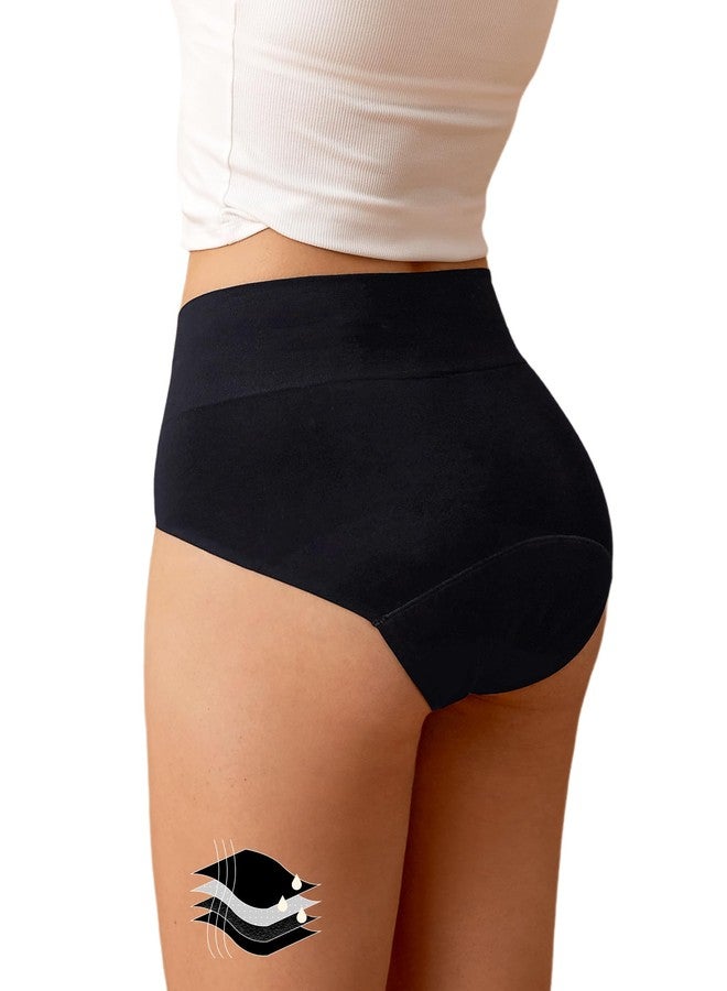 SHARICCA Period Underwear for Women Heavy Flow 40 ml, Leakproof High Absorbency Menstrual Panties with Cotton Crotch, Postpartum Incontinence Overnight Protection Briefs, XL, Black - Image 1