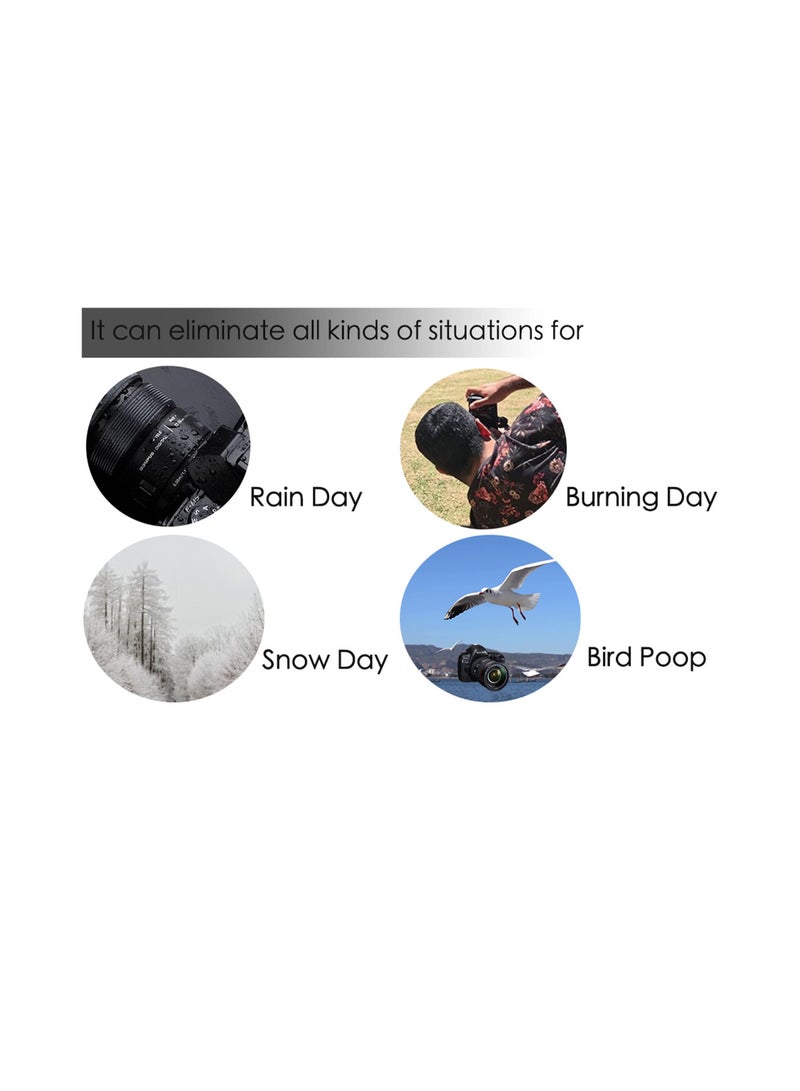 SYOSI Camera Hot Shoe Rain Umbrella, Waterproof Camera Accessory Umbrella Camera Sunshade Hot Shoe DSLR Camera Rain Protection Umbrella Sunshade Umbrella for Camera Accessory with Storage Bag - Image 2