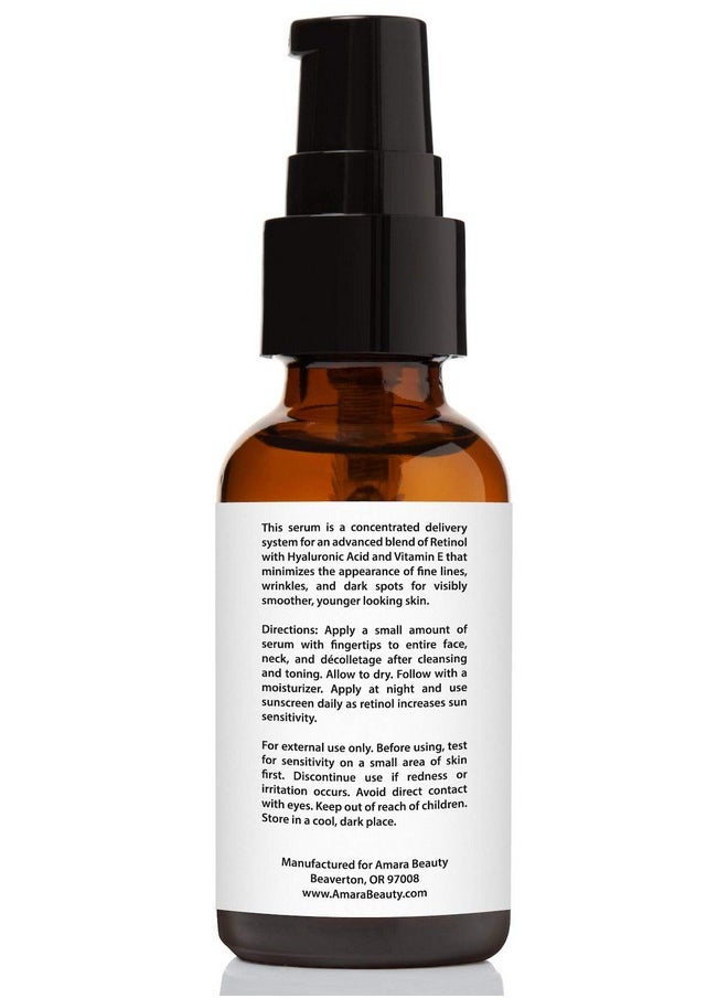 Amara Beauty Retinol Serum 2.5% with Hyaluronic Acid & Vitamin E, 1 fl. oz.  - Image 3