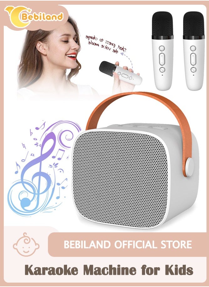Bebiland - Bluetooth Speaker with Microphone for Kids Adults Karaoke Machine with 2 Wireless Microphone Portable Handheld Bluetooth Karaoke Toys for Gifts Home Party Birthday - Image 1