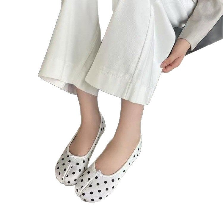Women's Black Polka Dot Flat Loafer - Image 5