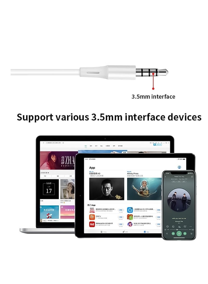 Zentality 3.5mm Jack Wired Earphone with Multi Control XI High Defination Audio Quality Zentality E-16 - White - Image 2