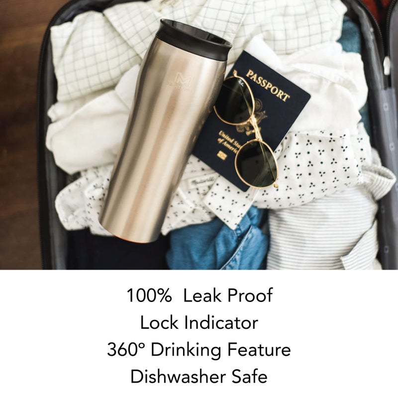 Mighty Mug | The Untippable Mug | Grips When Hit, Lifts for Sips | Insulated Stainless Steel Tumbler | Cupholder Friendly | Gifts for Women Men All | Leakproof | 6 Hour Hot / 24 Cold | 16oz | RoseGold - Image 4