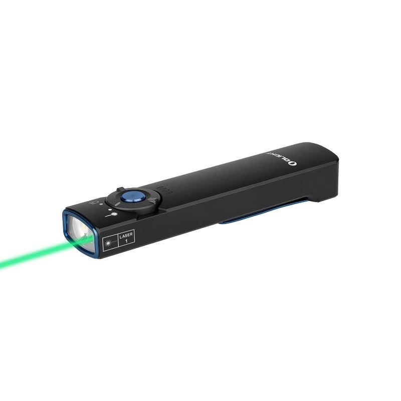 OLIGHT مصباح يدوي OLIGHT Arkfeld EDC مسطح 1000 لومن ضوء LED أبيض مع شعاع أخضر مجموعة طاقة بواسطة بطارية مدمجة قابلة لإعادة الشحن للاستخدام في الهواء الطلق والطوارئ العمل أسود CW