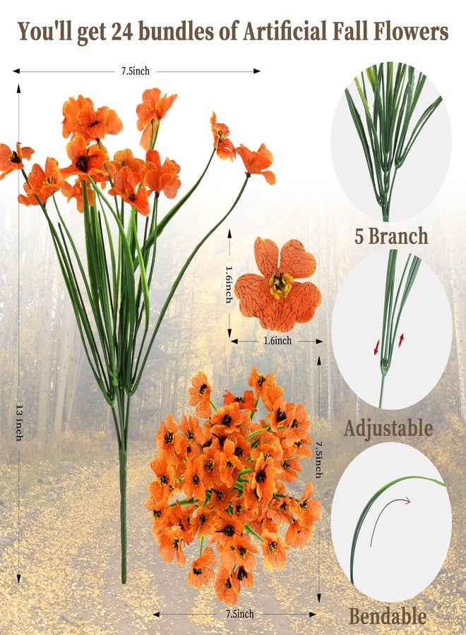 ColoPlay 24 Bundles Artificial Mums for Outdoors/Indoors Faux Mums for Outdoor Planters, Fall Flowers Artificial for Decoration Garden Porch Window Box Home Wedding Farmhouse - Image 2