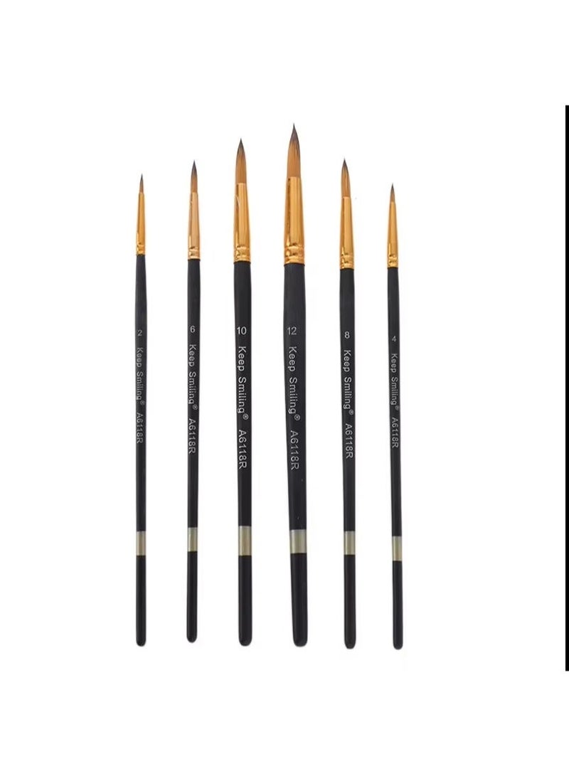 Keep Smiling 6PCS Professional Artist Brush Set for Oil, Acrylic & Watercolor - Image 2