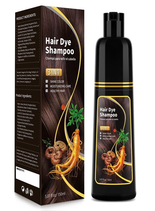 BELEZALIB Dark Brown Hair Dye Shampoo - Natural Nutrition for Gray Hair Coverage, 3 in 1 Shampoo for women, Semi Permanent Hair Color for Instant, Lasts 30 Days/Natural herbal Ingredients, 150 ML/5.07 OZ - Image 1