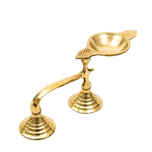 Spillbox Brass Karpoor | Kapoor Diya Deepam Burner Karpuram Arati | Aarti | Arthi | Arti | Arathi | Aarathi Stand for Dhoop Puja | Pooja Room- Single Face Diya - Image 2