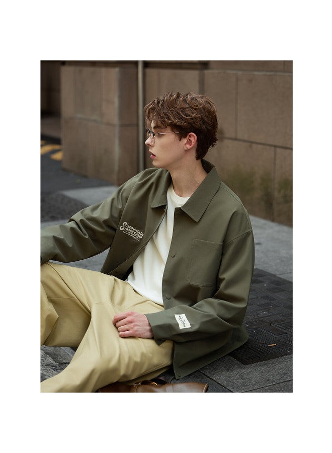 Tonlion  Autumn Men's Polo Collar Embroidered Chest Jacket - Image 2