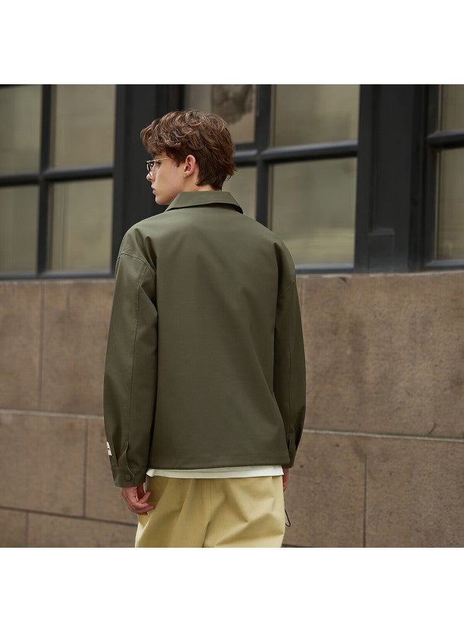 Tonlion  Autumn Men's Polo Collar Embroidered Chest Jacket - Image 3