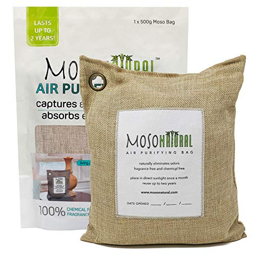 MOSO NATURAL Air Purifying Bag 500G Natural Color Naturally Removes Odors,Allergens&Harmful Pollutants Suitable For Kitchens,Bedrooms,Living Areas, Long Lasting Charcoal Bags | Lasts up to 2 years! - Image 1