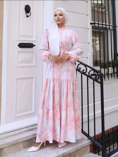 BIG DART BDART Buttoned Crew Neck Maxi Dress with Waistband