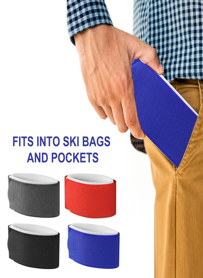 lasuroa 8pcs Ski Straps Fasteners, Adjustable Ski Wrap Straps Ski Bands Tapes Storage Ties with Protective Pad for Ski Boards Poles Winter Sports Accessories (Black, Red, Gray, Blue) - Image 5