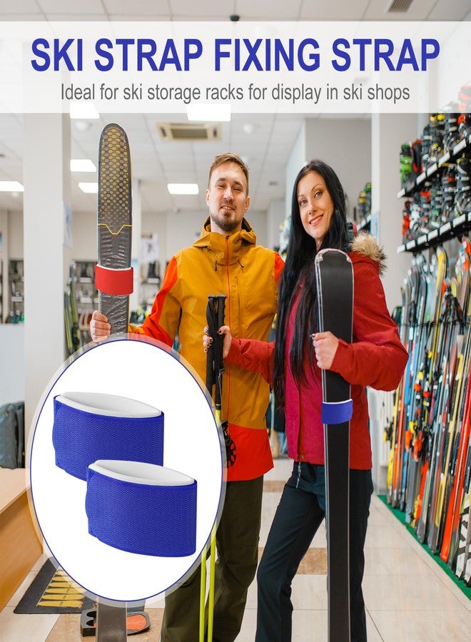 lasuroa 8pcs Ski Straps Fasteners, Adjustable Ski Wrap Straps Ski Bands Tapes Storage Ties with Protective Pad for Ski Boards Poles Winter Sports Accessories (Black, Red, Gray, Blue) - Image 4