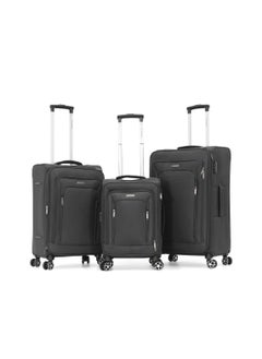 GIORDANO Giordano Softside Luggage Trolley Bag 3 Pieces set,Grey (S-20,M-24,L-28 Inch)  - Image 1