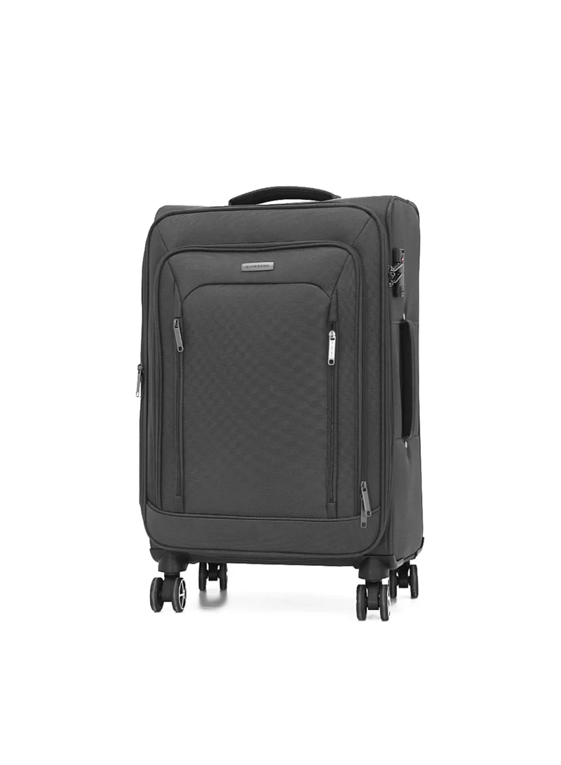 GIORDANO Giordano Softside Luggage Trolley Bag 3 Pieces set,Grey (S-20,M-24,L-28 Inch)