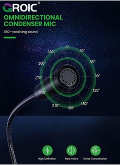 GROIC USB Recording Microphone with RGB LED Light Stand for Laptop YouTube Live Broadcast Karaoke Gamers Computer Microphone  - Image 3