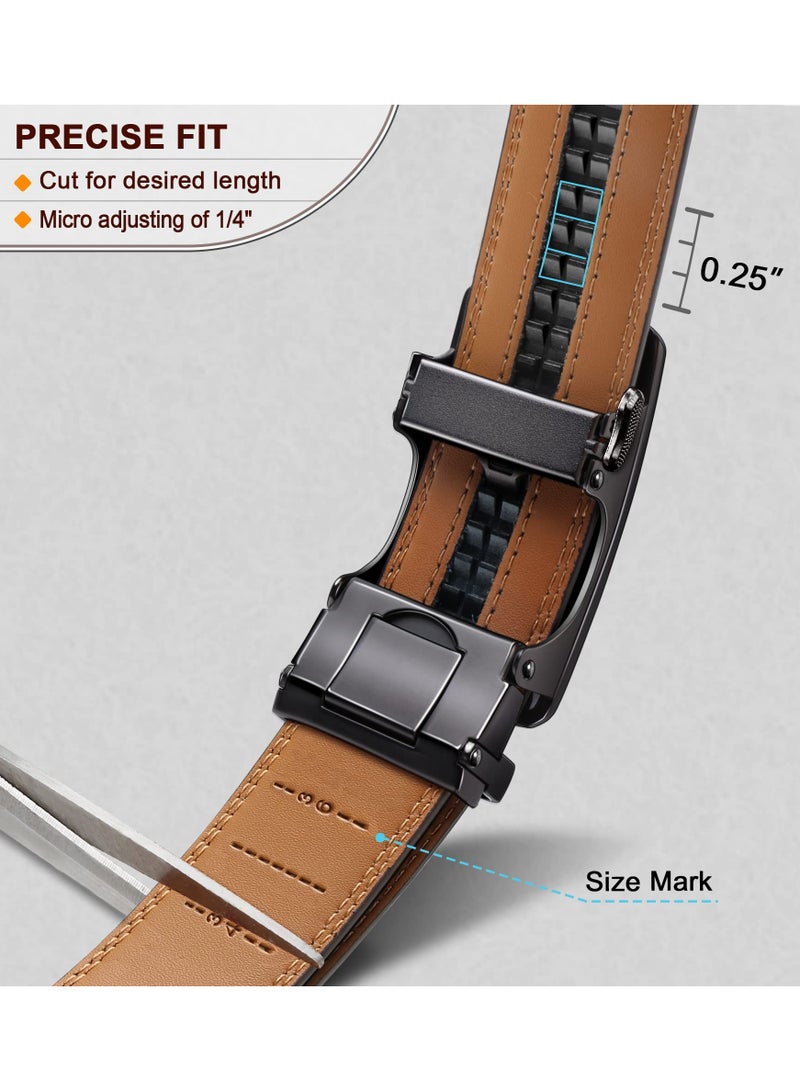 Adjustable Men’s Ratchet Belts for Casual and Dress Pants, Set of 2, 50 Inch Length - Image 4