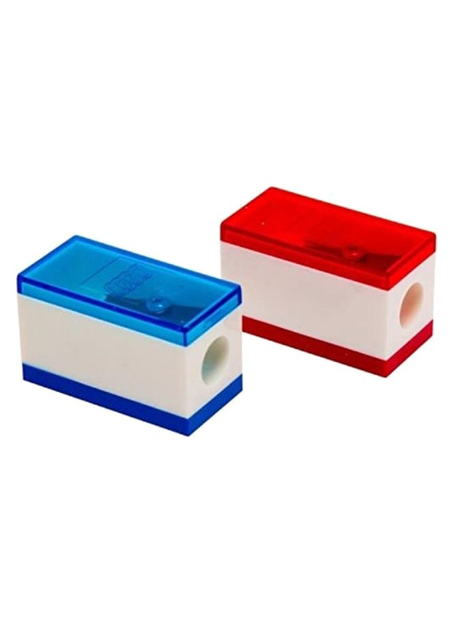 LEGO 2-Piece Pencil Sharpener Set Blue/White/Red - Image 2