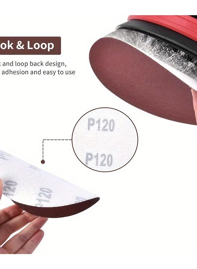 10pcs 5 Inch 125mm Round Sandpaper Non Perforated Sanding Discs Hook And Loop Backing 180 Grit - Image 5