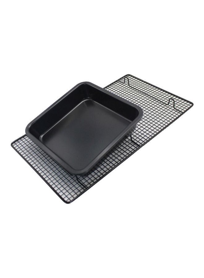 NIBEMINENT Carbon Steel Square Cake Mould Black 22.5x4.5x22.5centimeter - Image 2