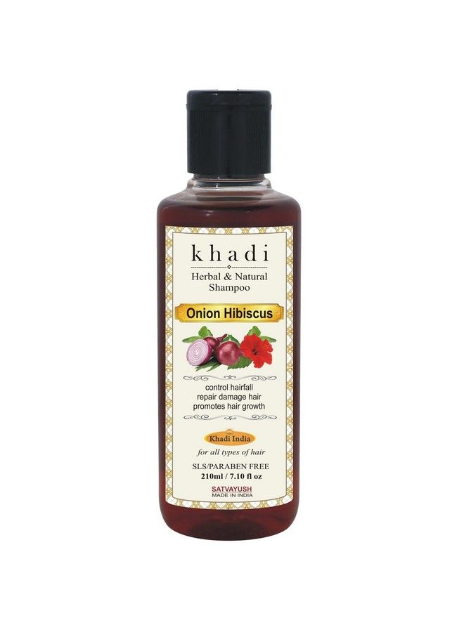 Satvayush Khadi Khadi Amla Reetha Shikakai Bhringraj Shampoo & Red Onion Hibiscus Shampoo (Pack Of 2) 210 Ml Each - Image 5