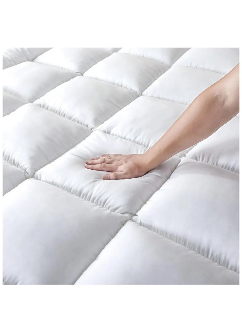 Generic - Felt top layer for a two-sided microfiber mattress with a circular mattress, size 200 x 200 cm - white - Image 1