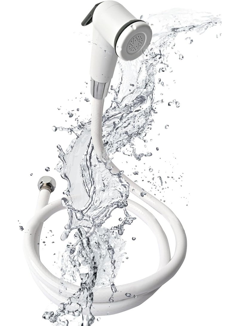 Streamflow™ ECO Hand Trigger Bidet / Shattaf Set – White Hand Spray with 120cm Multilayer Plastic Hose - Image 1