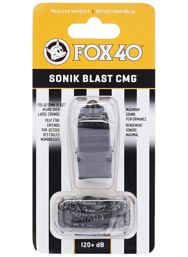 Fox 40 Sonik Blast CMG Official Whistle with Break Away Lanyard (Black) - Image 1
