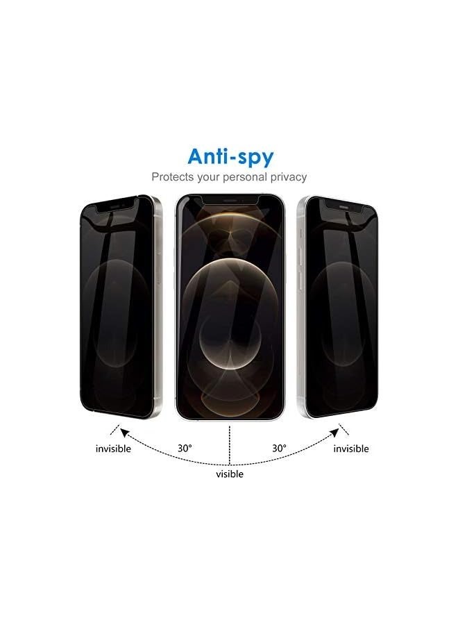 جي تيك واقي شاشة للخصوصية لهاتف iPhone 12 Pro Max مقاس 6.7 بوصة، طبقة زجاجية مقواة مضادة للتجسس، عبوتان - Image 2