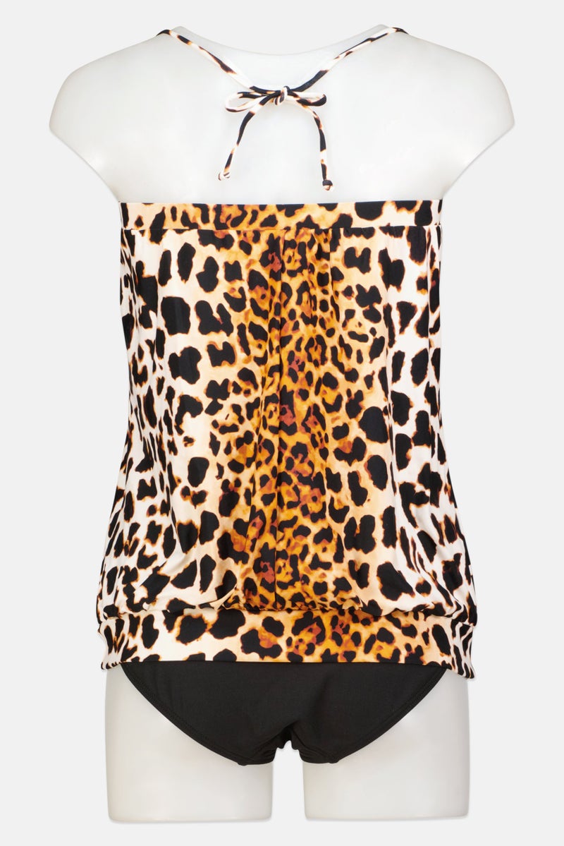 VINCE CAMUTO Women 2 Pieces Animal Printed Beachwear Set, Black  - Image 2