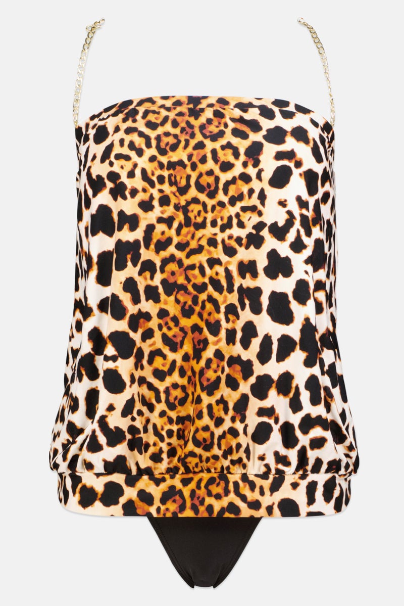 VINCE CAMUTO Women 2 Pieces Animal Printed Beachwear Set, Black  - Image 1