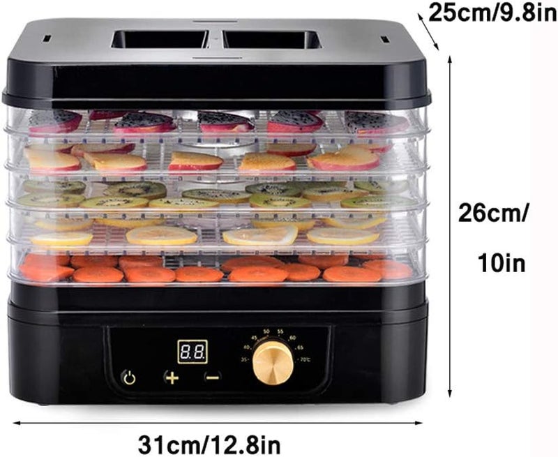 windforgecraft Electric Food Dryer, 5 Layers Professional Adjustable Dehydrator Machine, ccurate Temperature Control, for Food Fruit Vegetable Meat, Black - Image 2