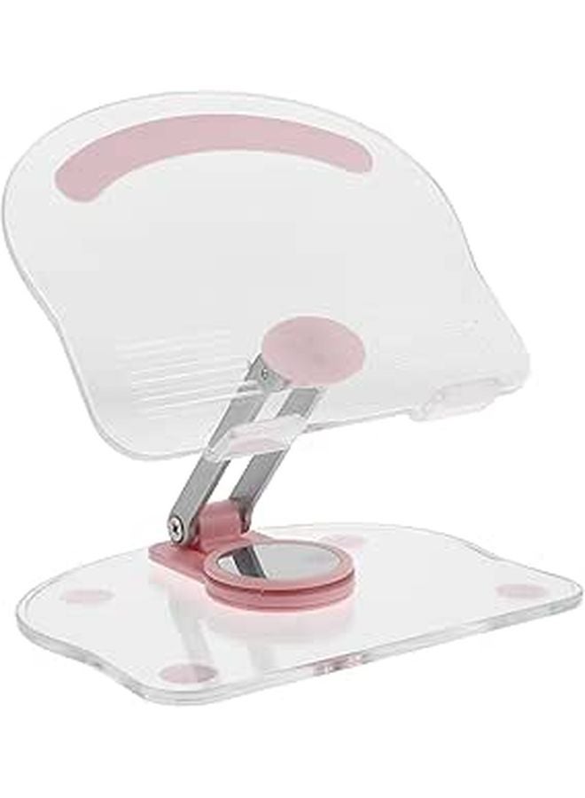 Acrylic Folding Tablet Stand 360 Rotatable Holder For Drawing And Video Recording Pink - Image 1