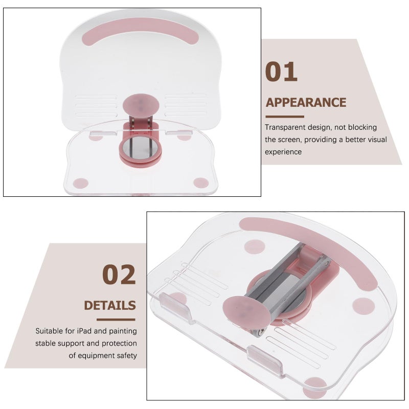 Acrylic Folding Tablet Stand 360 Rotatable Holder For Drawing And Video Recording Pink - Image 4