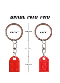 BIGTHREE Heart Keychain Set for Couples, Brick Matching Couple Heart Keychain for Boyfriend Girlfriend, Valentine's Day Gifts for Couple Husband Wife Best Friends Friendship Him Her  - Image 3