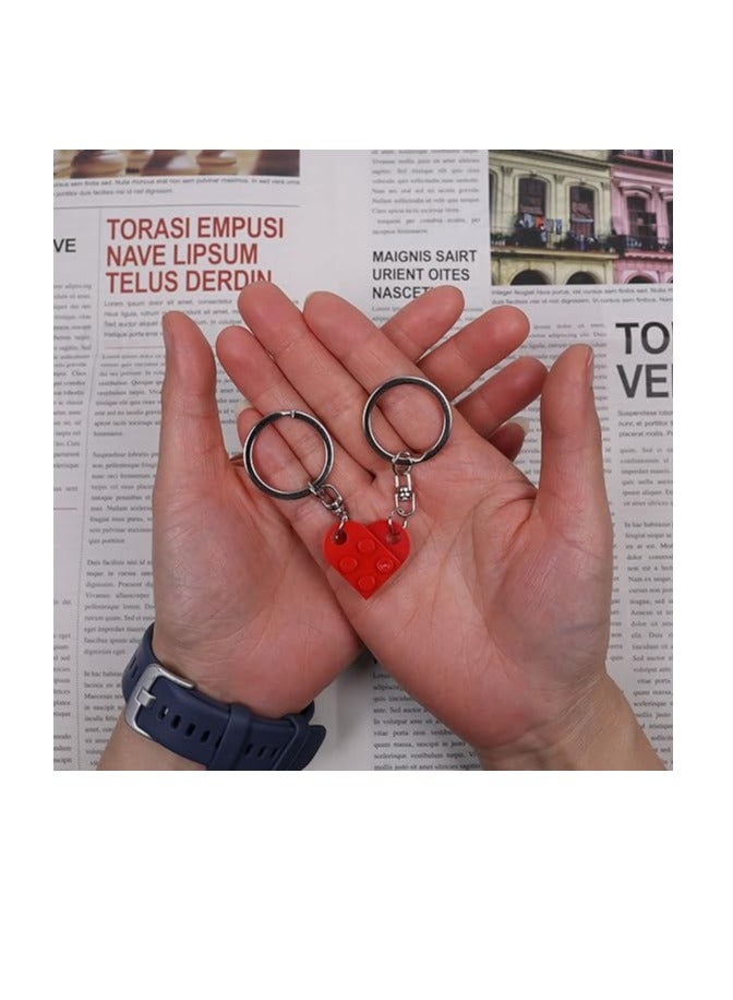 BIGTHREE Heart Keychain Set for Couples, Brick Matching Couple Heart Keychain for Boyfriend Girlfriend, Valentine's Day Gifts for Couple Husband Wife Best Friends Friendship Him Her - Image 5