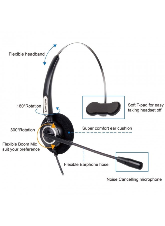 VoiceJoy - Office Headset W/Flexible Mic Only For Cisco Phones 7940,7941,7942,7945,7960,7961,7962,7965,7970,7971,7975 8841 - Image 1