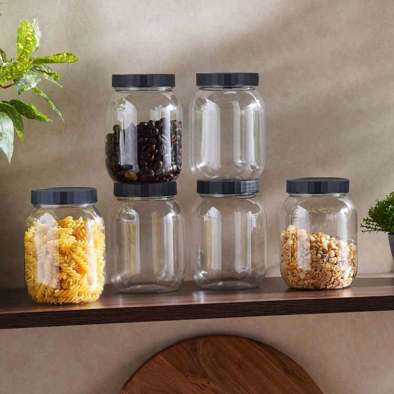 Pan Home 6 قطع من الجرار الشفافة للتخزين للمطبخ